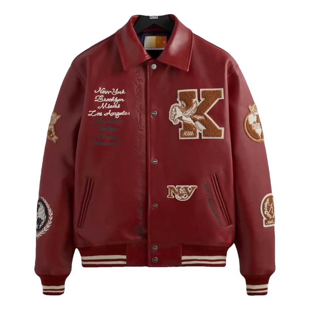 Kith 'Red' Leather Coaches Jacket