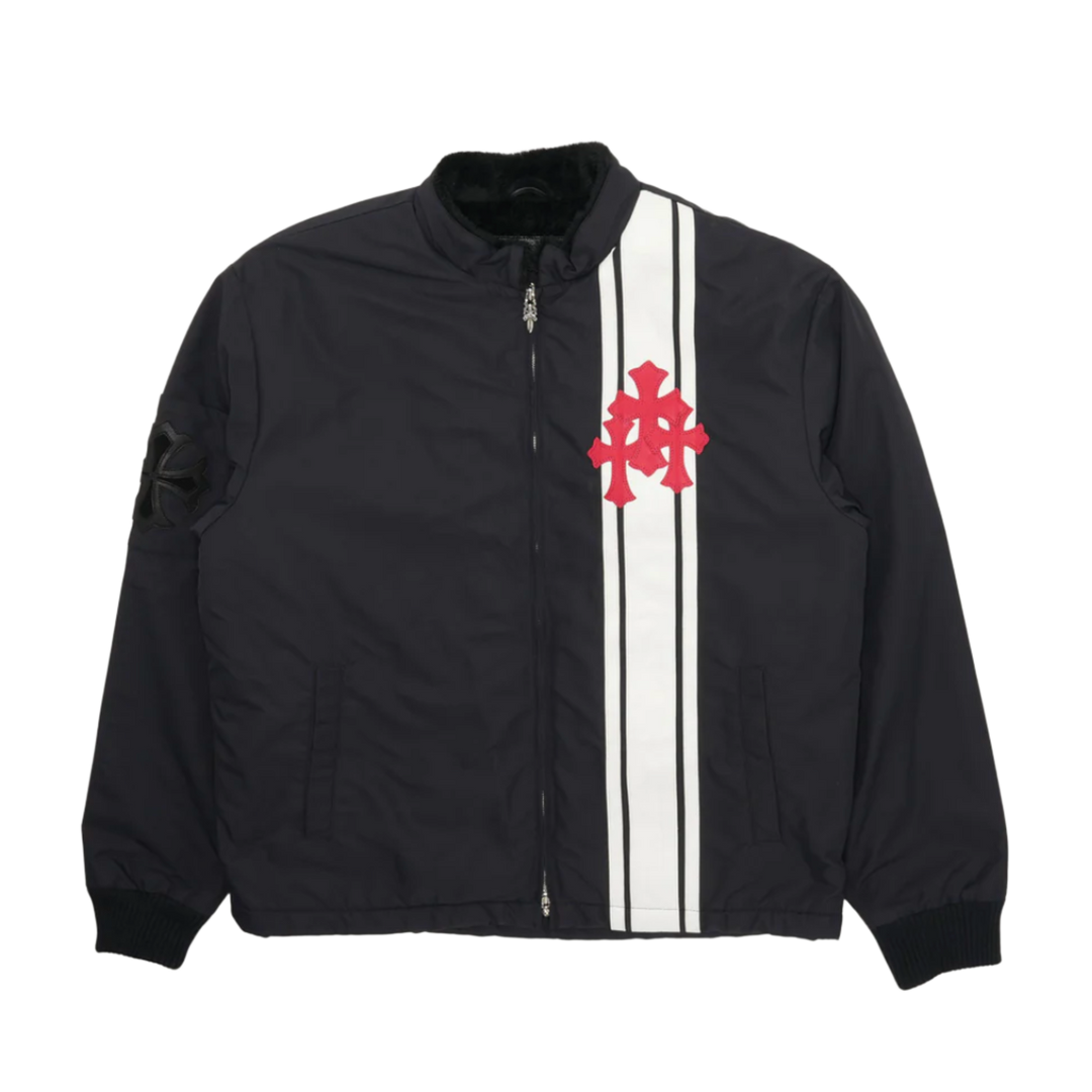 Chrome Hearts 'Faux Fur Line Cobra Cross Patch' Racing Bomber Jacket