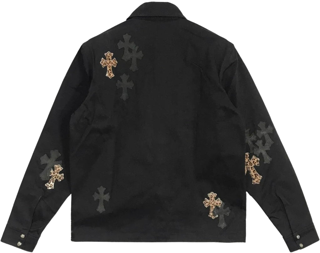 【美品】CHROME HEARTS WORK DOG サイズ= M（VJ) Chrome Hearts 'Work Dog' Leopard Cross Jacket – Showroom LA
