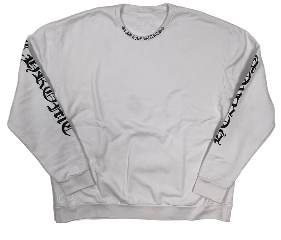 Chrome Hearts 'Collar Logo' White Crewneck