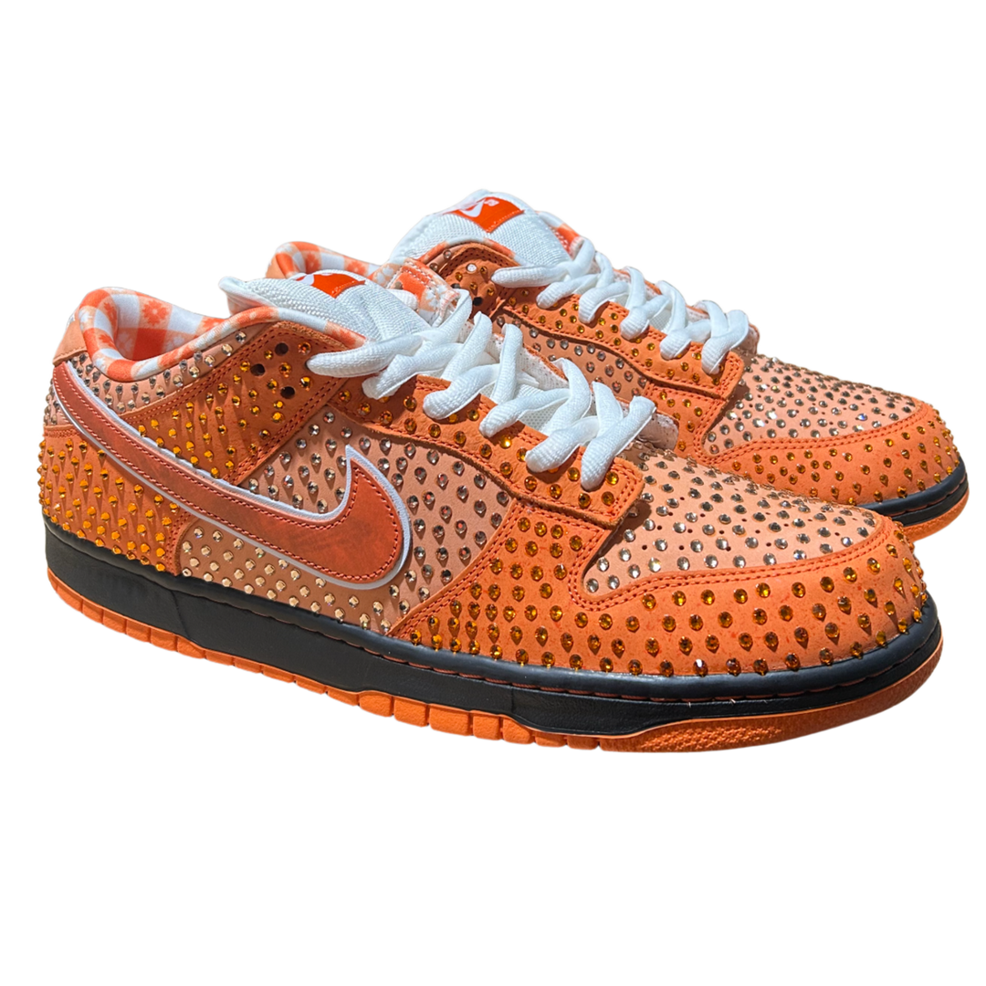 Lobster Orange Rhinestone Sneakers