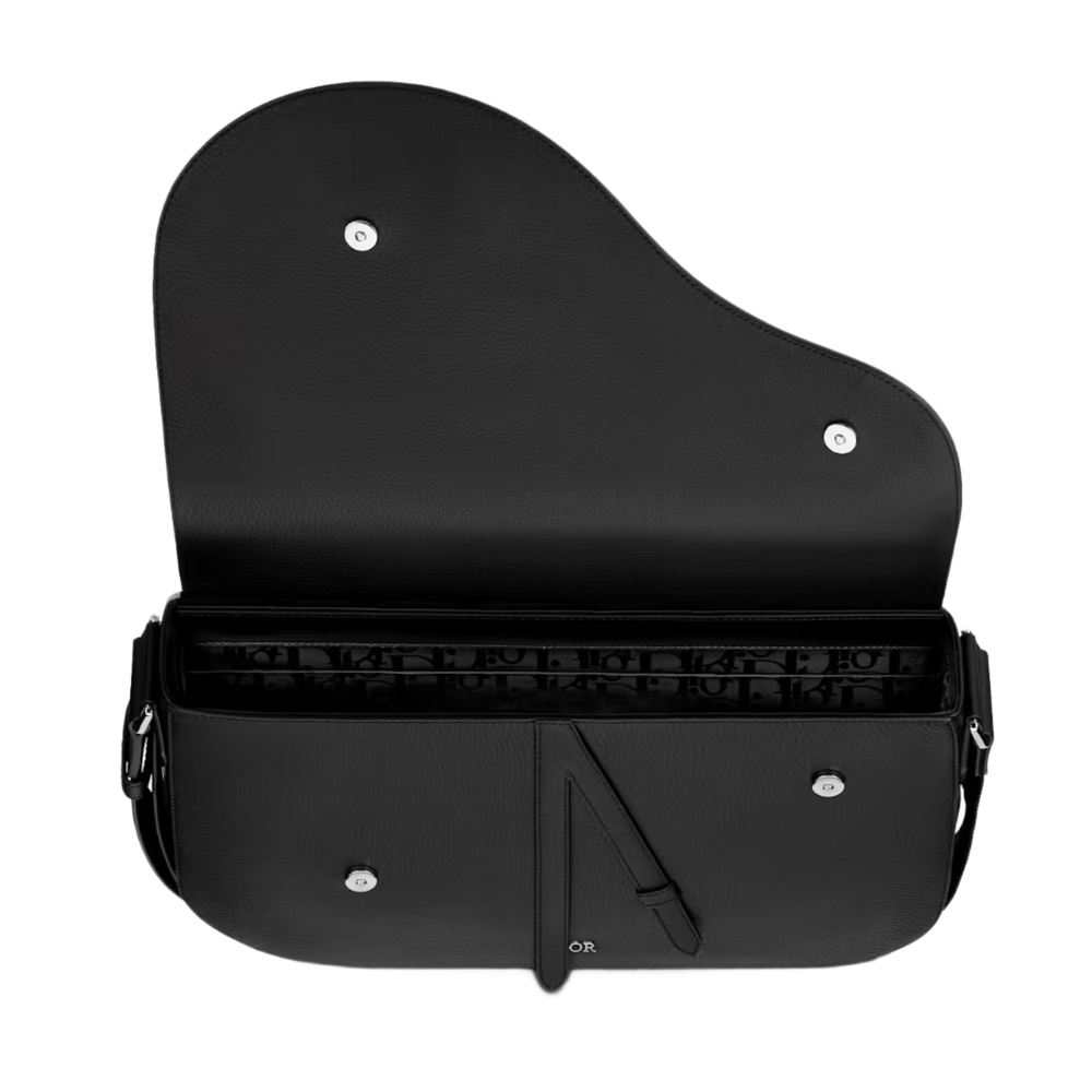 Christian Dior 'Black' Saddle Messenger Bag