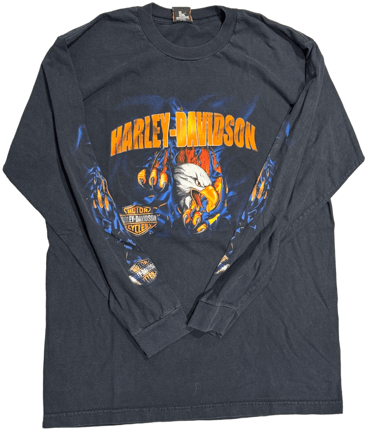 Harley Davidson 'Peninsula Redwood City' Vintage Longsleeve Black Tee