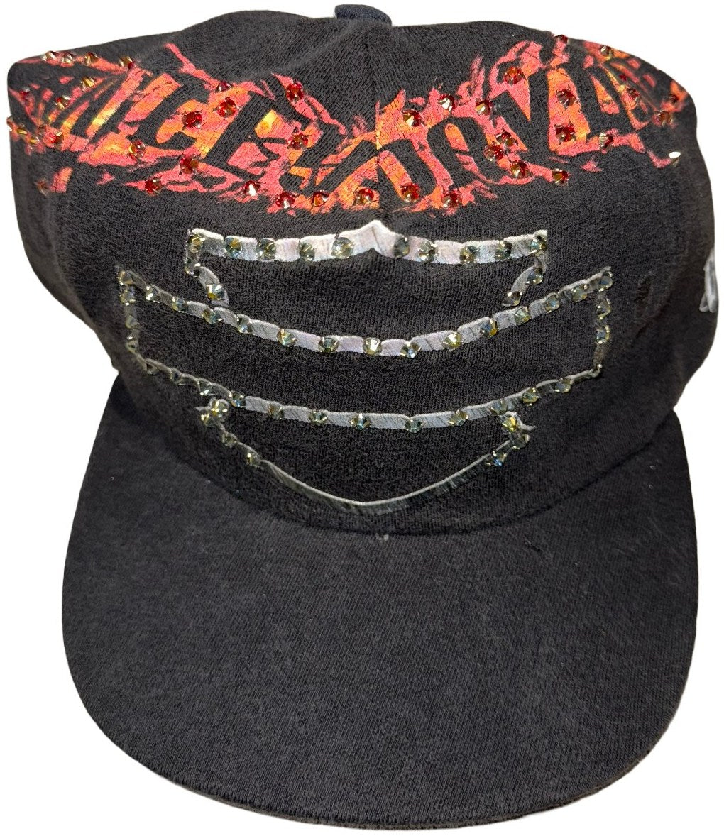 Bossi 'Flaming Blank Logo' Rhinestone Snapback Hat