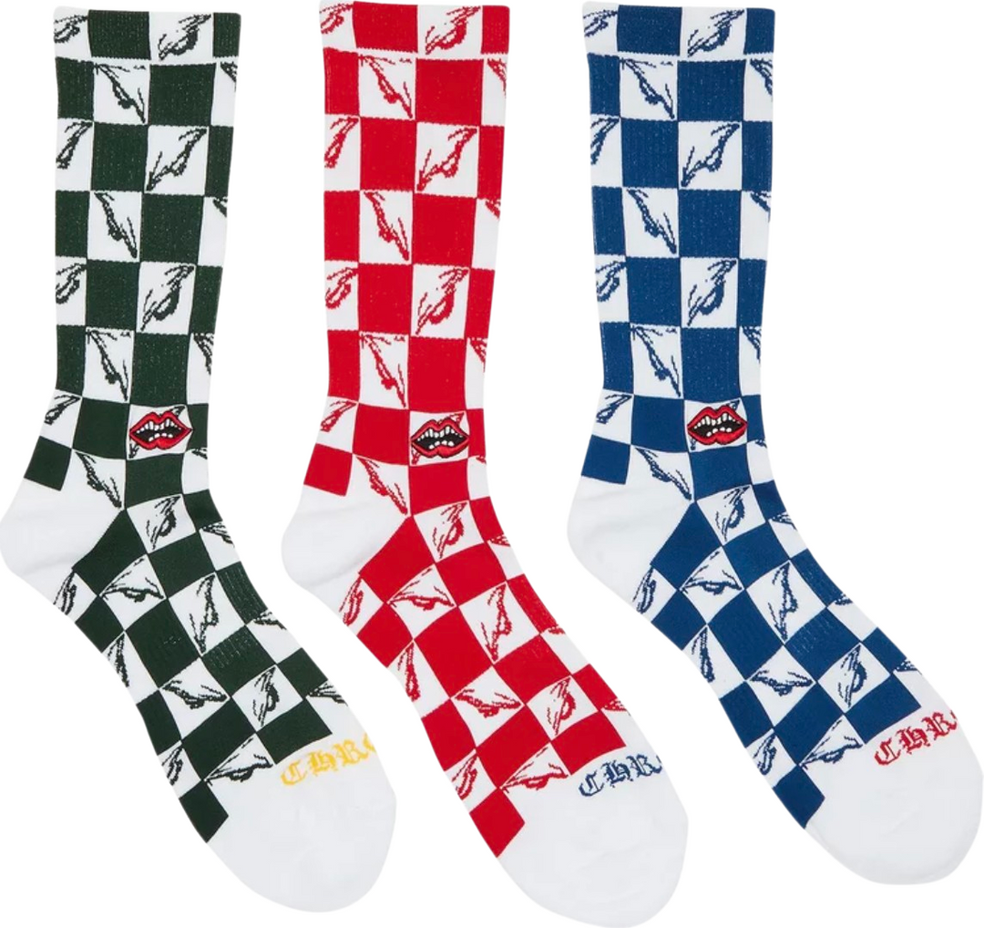 Chrome Hearts Matty Boy 'Checkered Eyes' Socks Pack