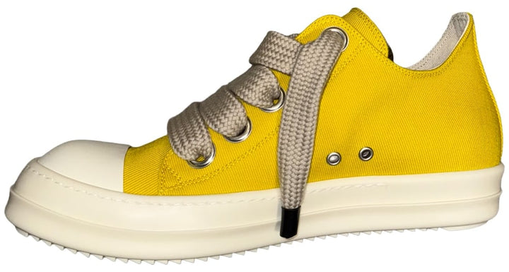 Rick Owens 'Lemon' Canvas Jumbo Lace Low Sneakers