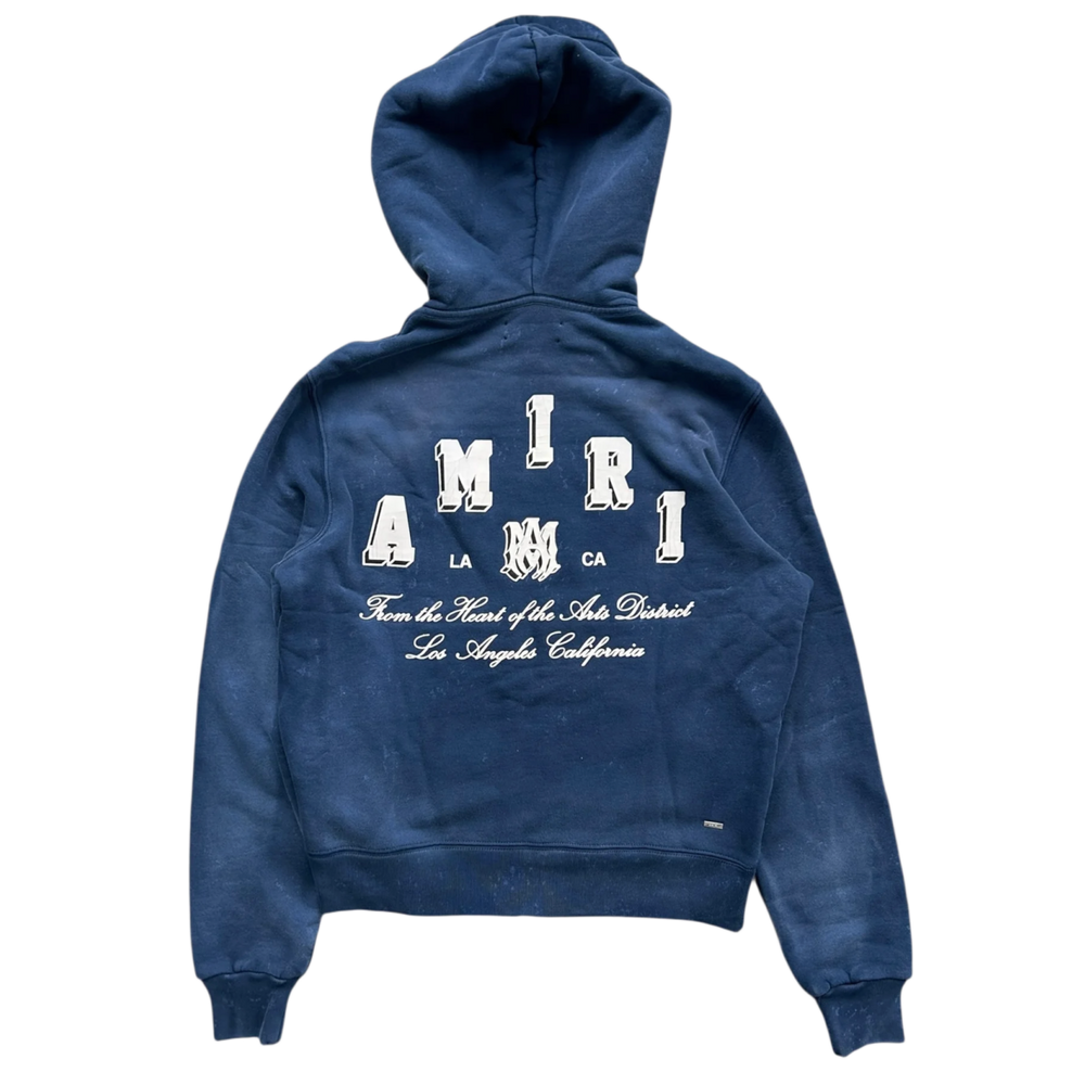 Amiri 'Collegiate' Blue Zip Up Hoodie