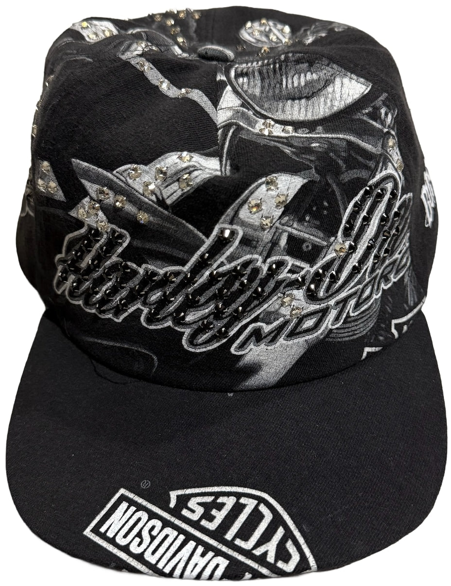 Bossi 'Harley Motor' Rhinestone Snapback Hat