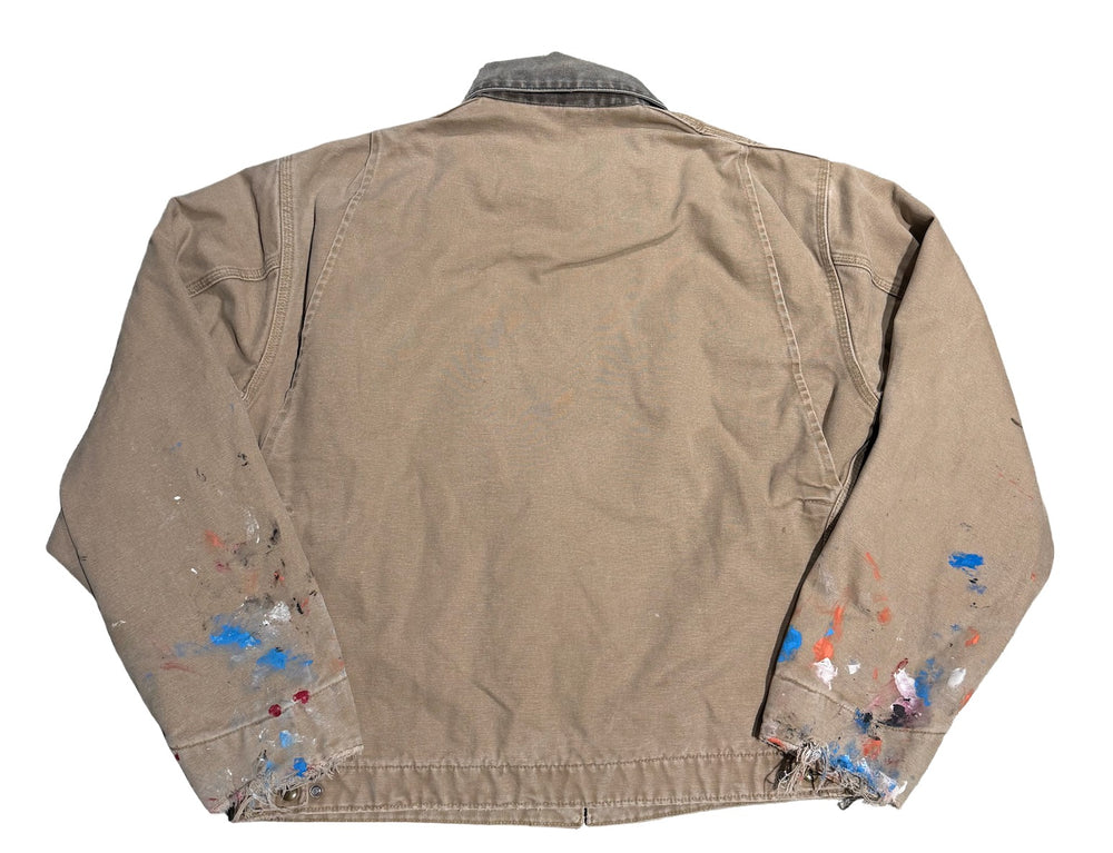 Carhartt 'Paint Splatter' Tan Vintage Work Jacket