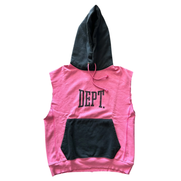 Gallery Dept 'Pink/Black' Cutoff Logo Hoodie