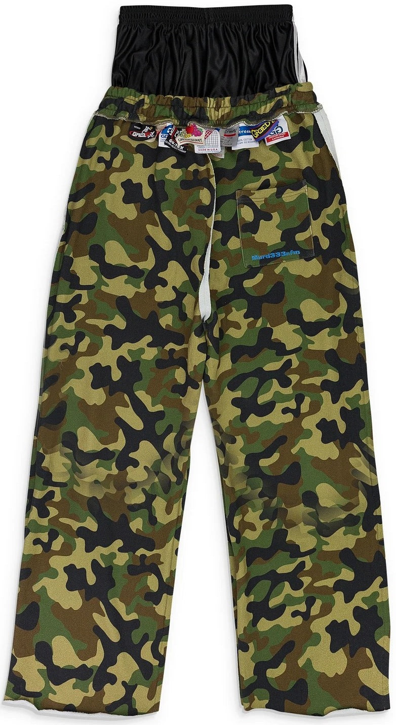 Murd333r.fm x Greedy Unit 'Green Camo' Layered Sweatpants