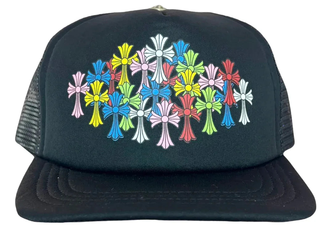 Chrome Hearts 'Multicolor Cross' Black Trucker Hat