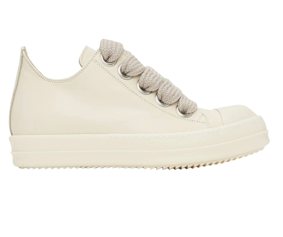 Rick Owens 'Milk' Jumbo Lace Low Sneakers