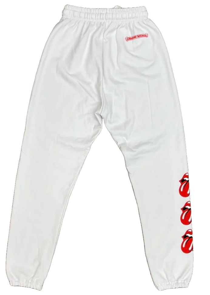 Chrome Hearts 'Rolling Stones' White Sweatpants