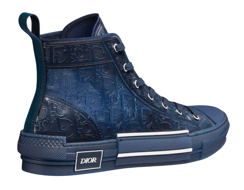 Dior B23 'Navy' Oblique Transparent High Top Sneakers