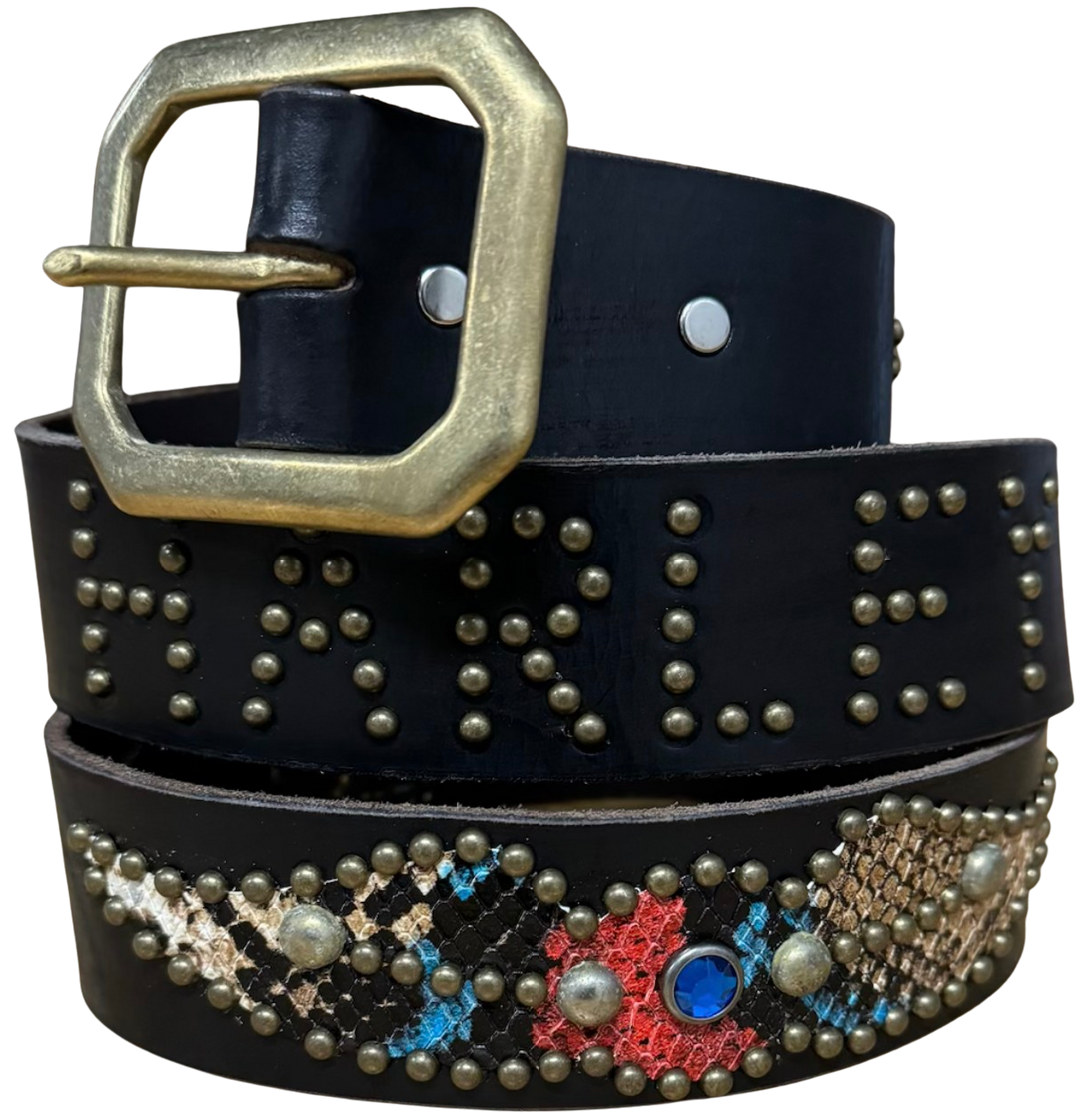 Studded 'Multicolor Snake' Harley Davidson Belt