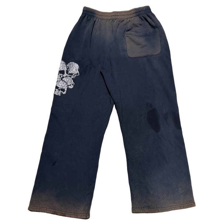 Bossi '5 Skulls' Washed Black Sweatpants