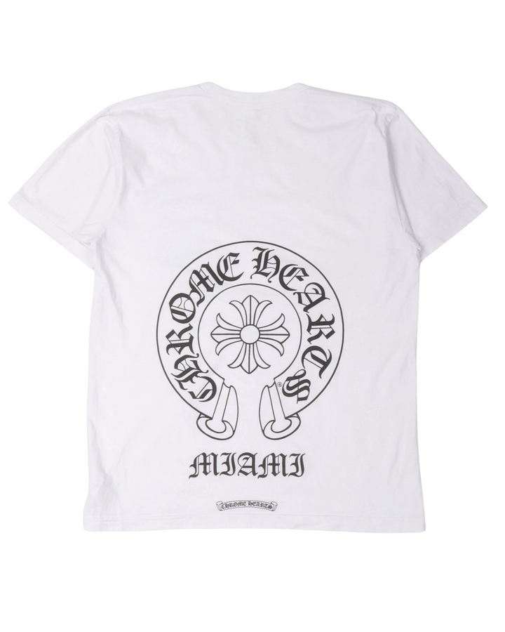 Chrome Hearts 'Miami' White Horseshoe Pocket Tee