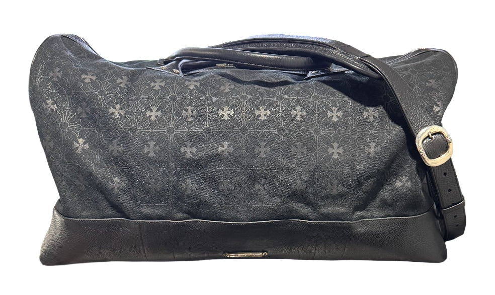 Chrome Hearts Monogram Plus Cross Denim Duffle Bag