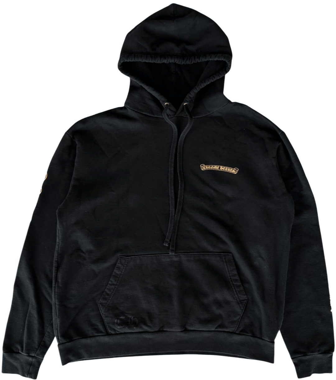 Chrome Hearts 'Yellow Plus Cross' Black Hoodie