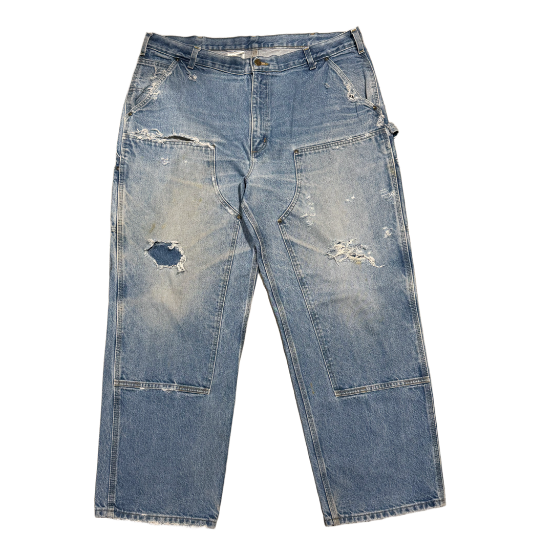 Carhartt 'Light Blue' Distressed Double Knee Pants