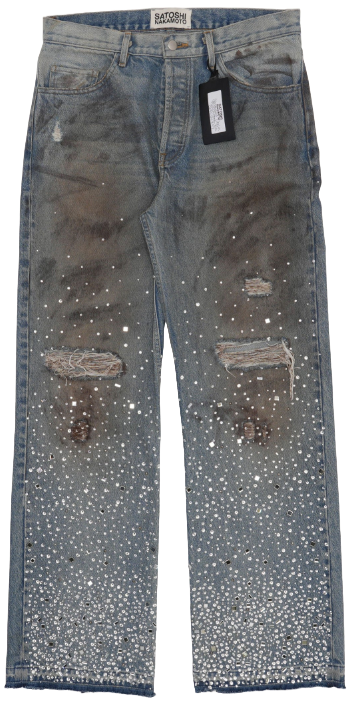 Satoshi Nakamoto 'Other Scenes' Shattered Glass Denim Jeans
