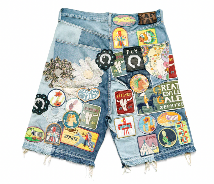 Kapital 'Patch' Denim Shorts