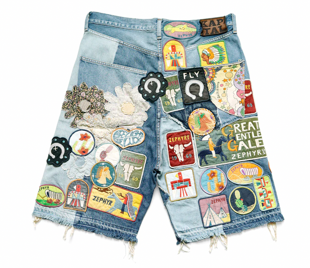 Kapital 'Patch' Denim Shorts