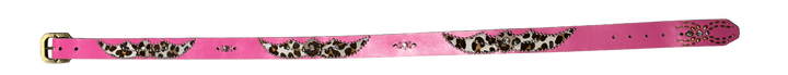 Studded 'Cow Hair Spider Gem' Pink Belt