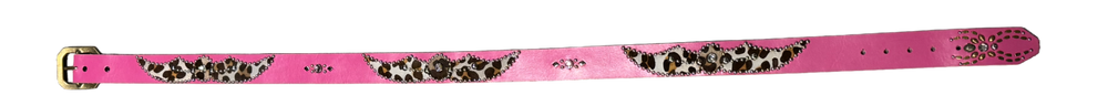 Studded 'Cow Hair Spider Gem' Pink Belt