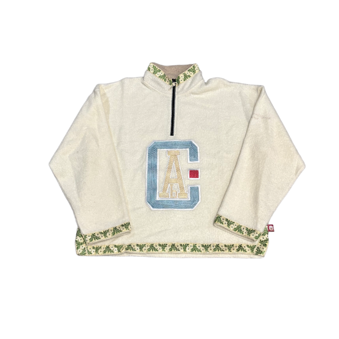 Advisory Board Crystals 'Cream' Quarter Zip Fleece Sweatshirt