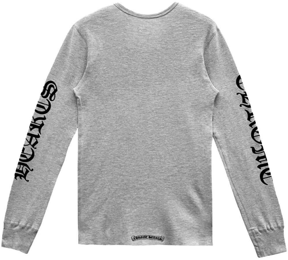 Chrome Hearts 'Scroll Logo' Grey Thermal Long Sleeve