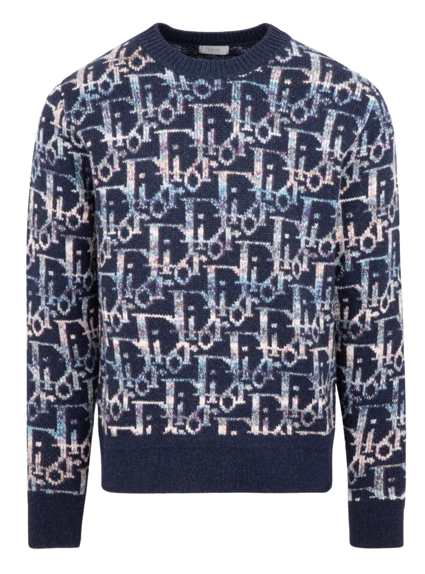 Dior Oblique 'Multicolor' Blue Crewneck Sweater