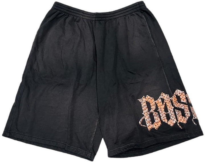 Bossi 'Orange Dragon' Faded Rhinestone Sweatshorts