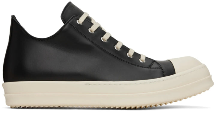 Rick Owens 'Black' Skinny Low Leather Sneakers