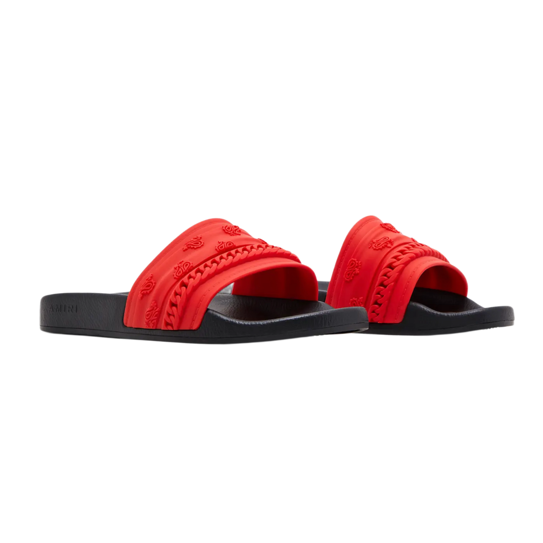Amiri 'Red Bandana Chain' Pool Slide 