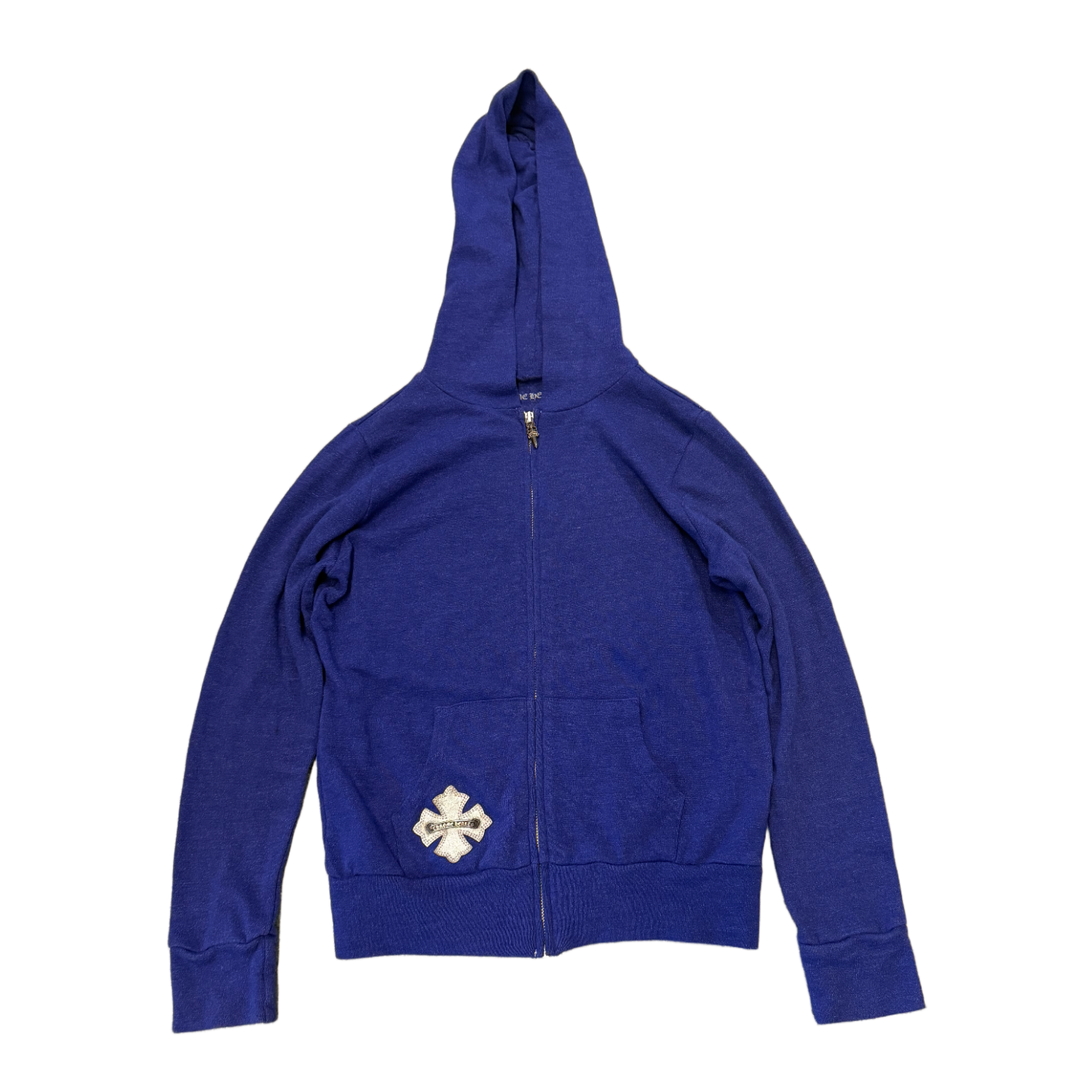 Chrome Heart 'Silver Horseshoe' Women's Purple Zip Up Hoodie