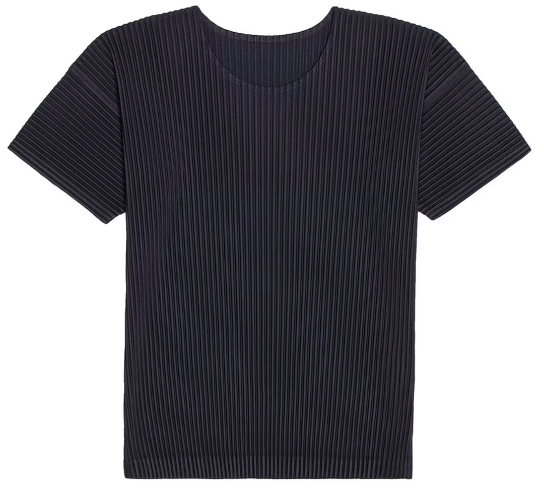 Homme Plissé Issey Miyake 'Navy' Short Sleeve Pleated Tee