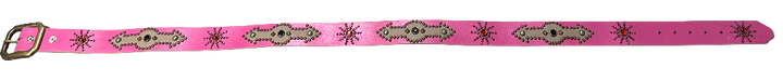Studded 'Tan Leather Arrow Red Gem Sun' Pink Belt