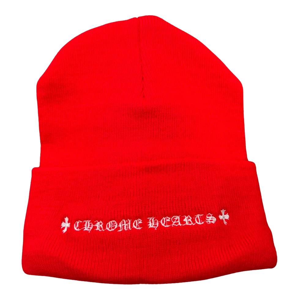 Chrome Hearts 'Cross Cemetery' Red Beanie