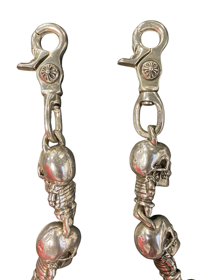 Chrome Hearts Foti 'Delphino Skull' 38in Double Clip Wallet Chain