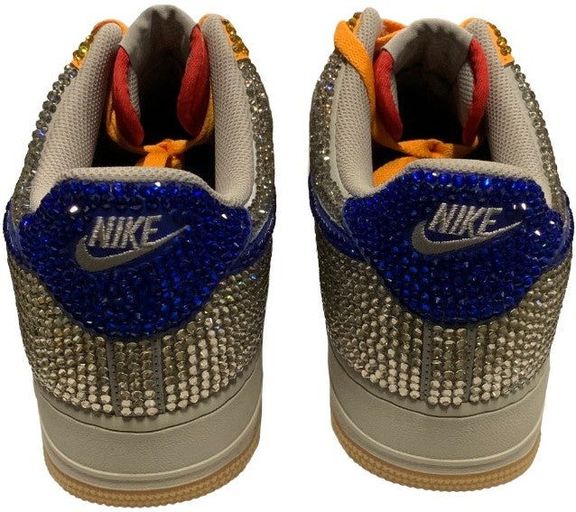 Bossi 'Tan/Red/Blue' Rhinestone Air Force 1