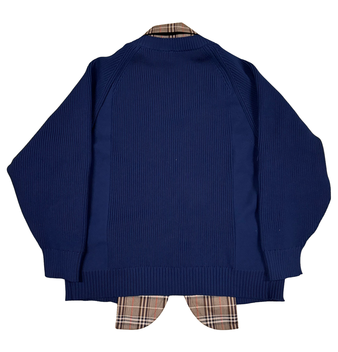 Kolor 'Plaid' Navy Cardigan Jacket