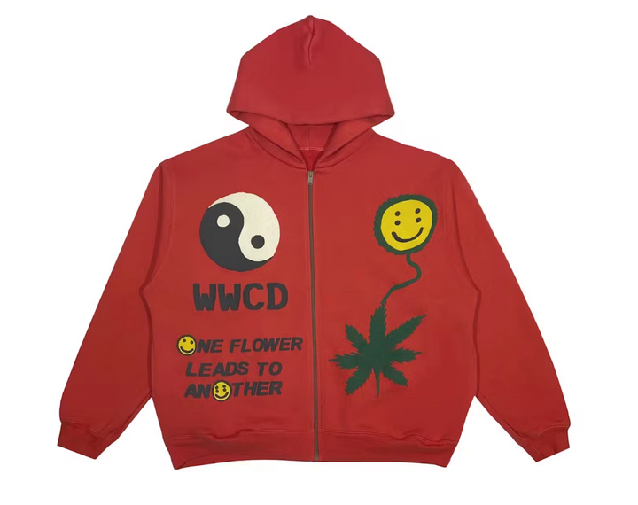 Cactus Plant Flea Market Earth First Zip Hoodie Red