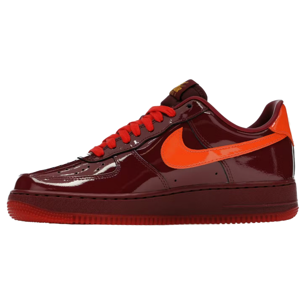 Nike Air Force 1 Low Patent Leather Dark Team Red Safety Orange