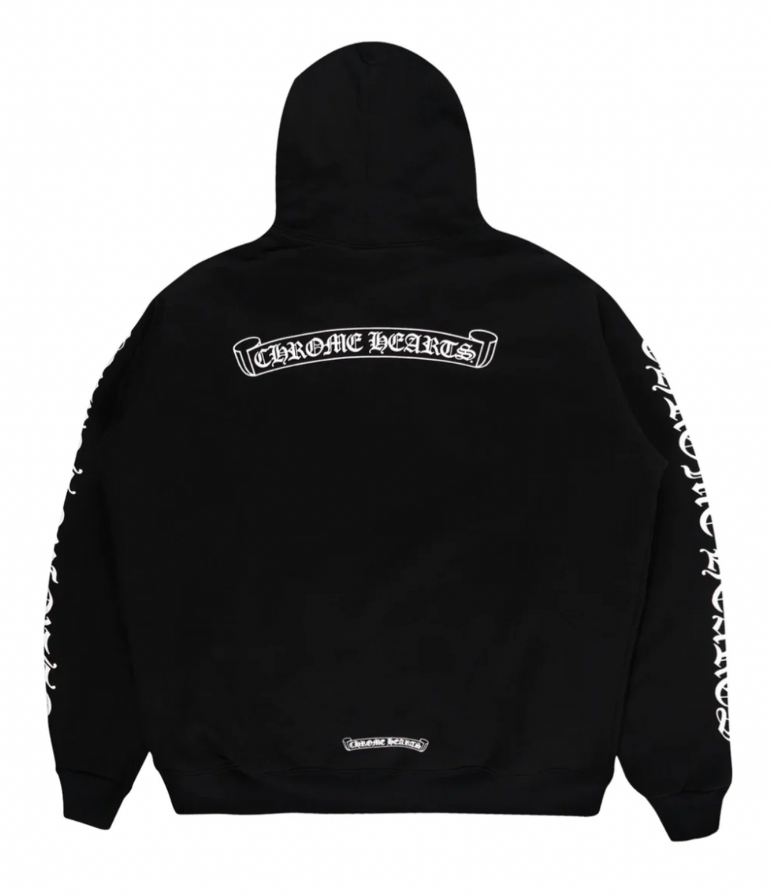 Chrome Hearts 'Scroll Logo' Black Zip Up Hoodie