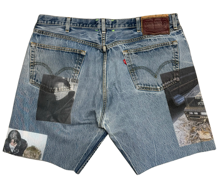 *Better With Age 'Radio Print' Jean Shorts