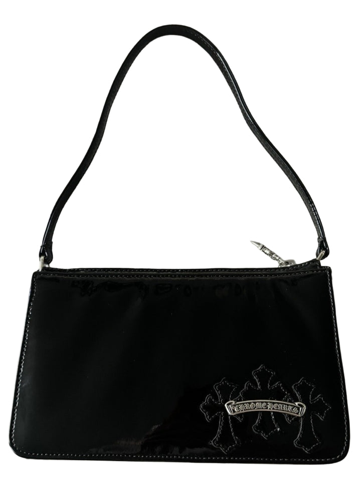 Chrome Hearts The Night Black Patent Leather Shoulder Bag