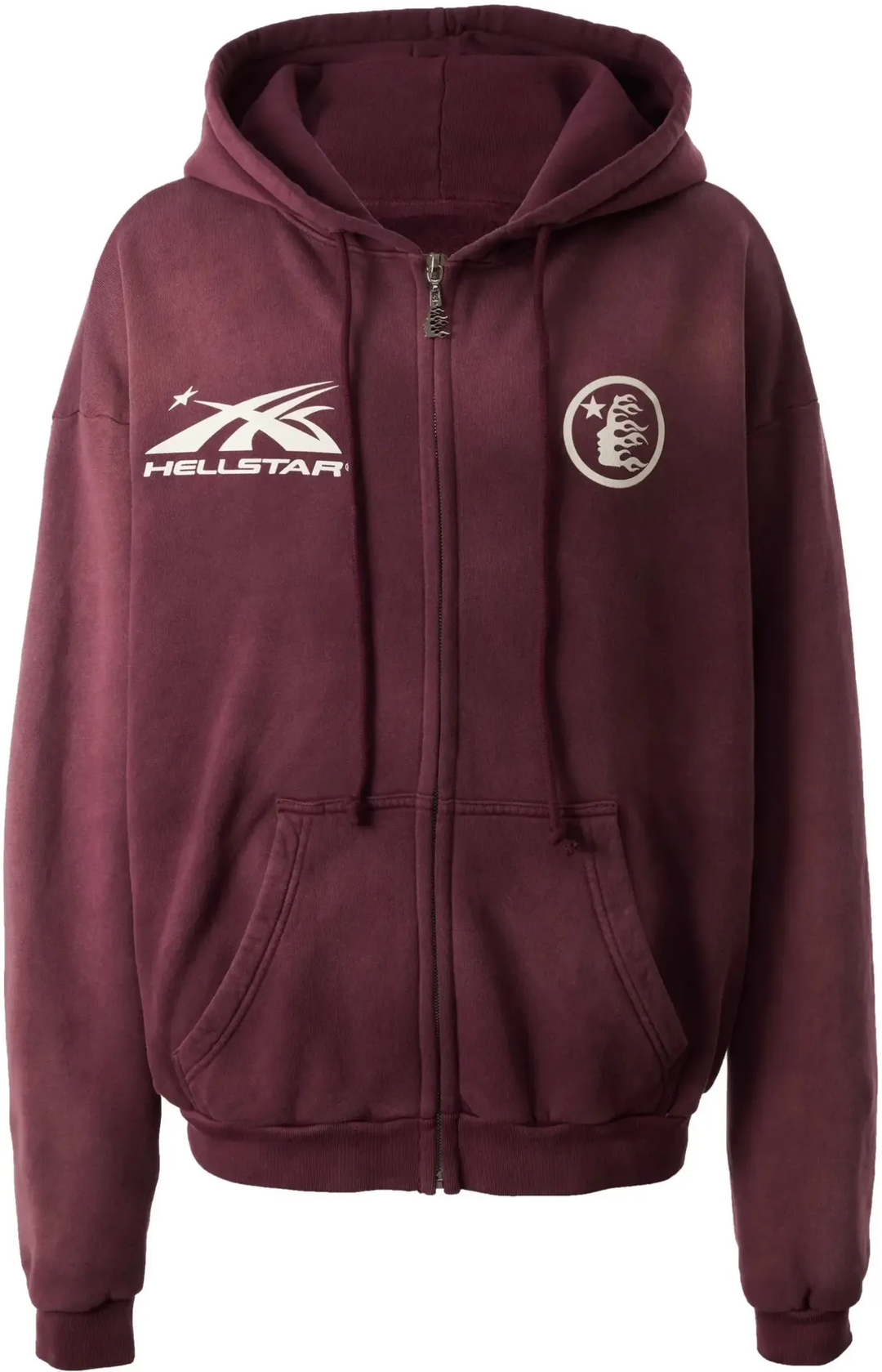 Hellstar Sports 'Burgundy' Zip-Up Hoodie – Showroom LA Hellstar Sports 'Burgundy' Zip-Up Hoodie – Showroom LA