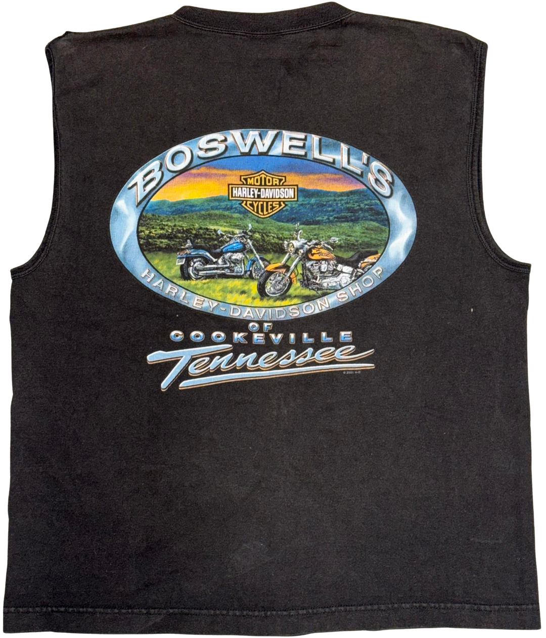 Harley Davidson 'Boswell' Black Vintage Cutoff Tee